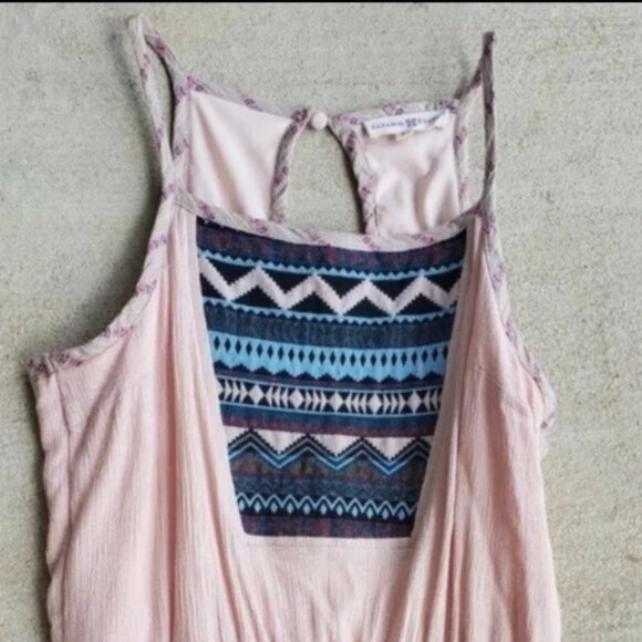 Altar'd State Boho Light Pink Flowy Jumpsuit. - Picture 3 of 6